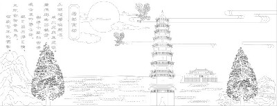 山水風(fēng)景浮雕雕塑原創(chuàng)手繪設(shè)計稿